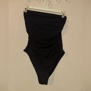 Shade and Shore strapless high cut swimsuit - black